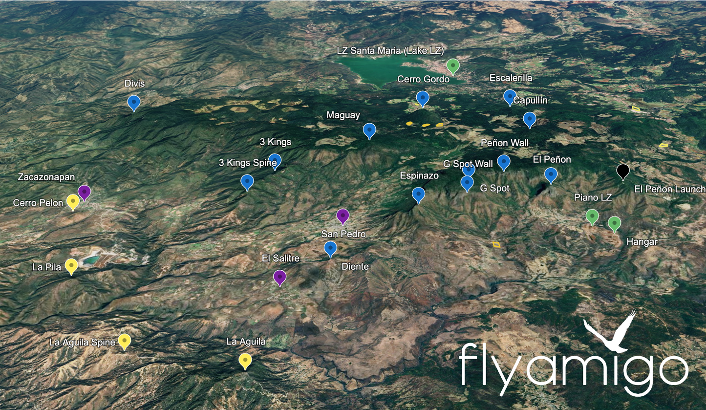 Map of main waypoints