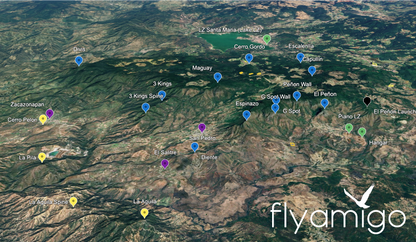 Map of main waypoints
